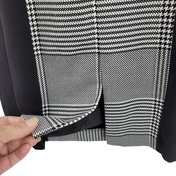 Vintage 90's H&M Dress Sleeveless Sheath Slimming Academia Gothic Plaid Black 4 - Picture 11 of 13